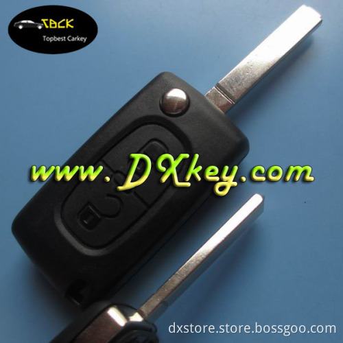 2 button car key casing for remote key house Peugeot peugeot 307 key